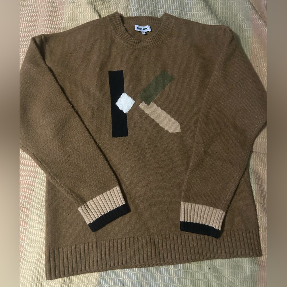 Kenzo Men's Sweater in Brown with Graphic Design